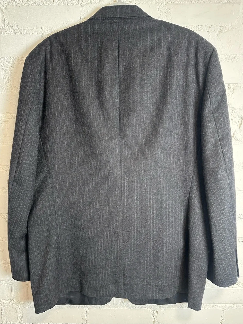 Oscar De La Renta 100% Wool Men's Classic Charcoal Pinstripe Blazer 43R W37